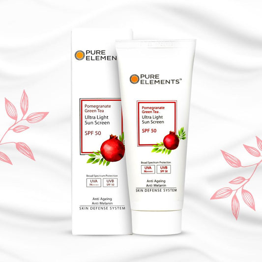 Pure Elements Pomegranate Green Tea Sunscreen SPF 50 by NIIRA, natural non-greasy sun protection