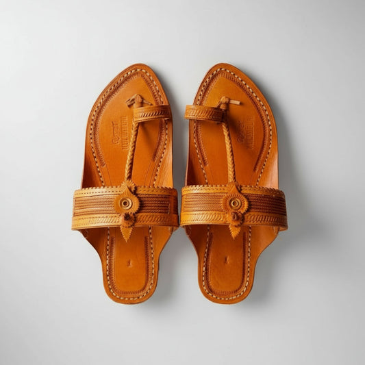 Abhijit | Men | Leather Kolhapuri Chappal
