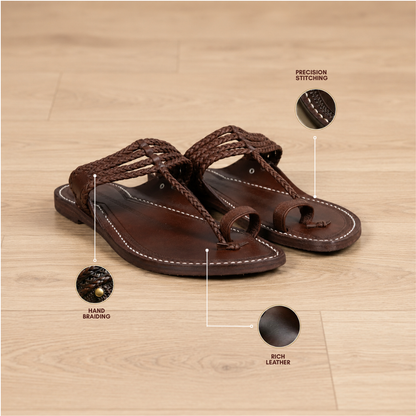 The Pointed Dark | Men | Leather Kolhapuri Chappal
