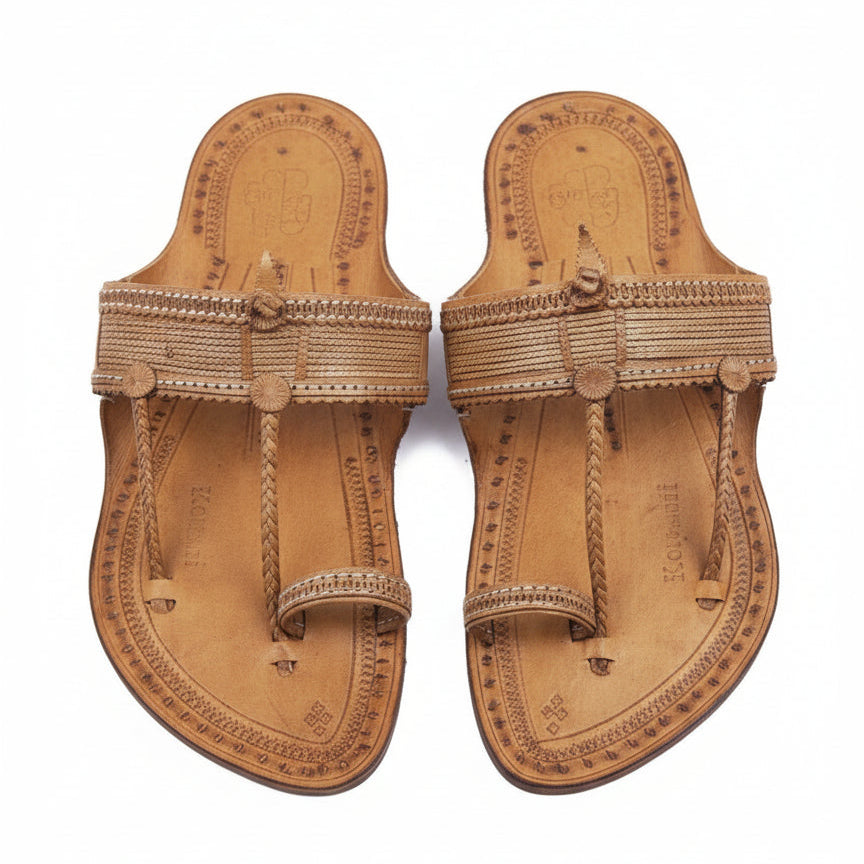 Korakari Authentic Kapshi Men Kolhapuri Chappal