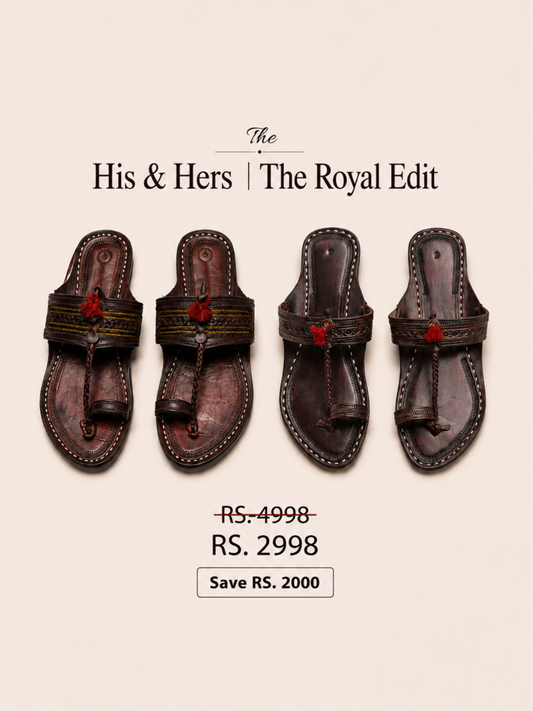 The Royal Women + Royal Kolhapuri Chappal Men