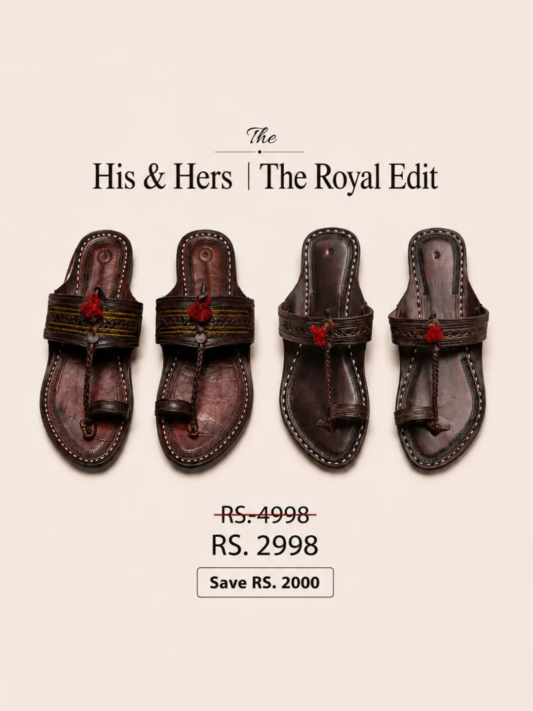 The Royal Women + Royal Kolhapuri Chappal Men