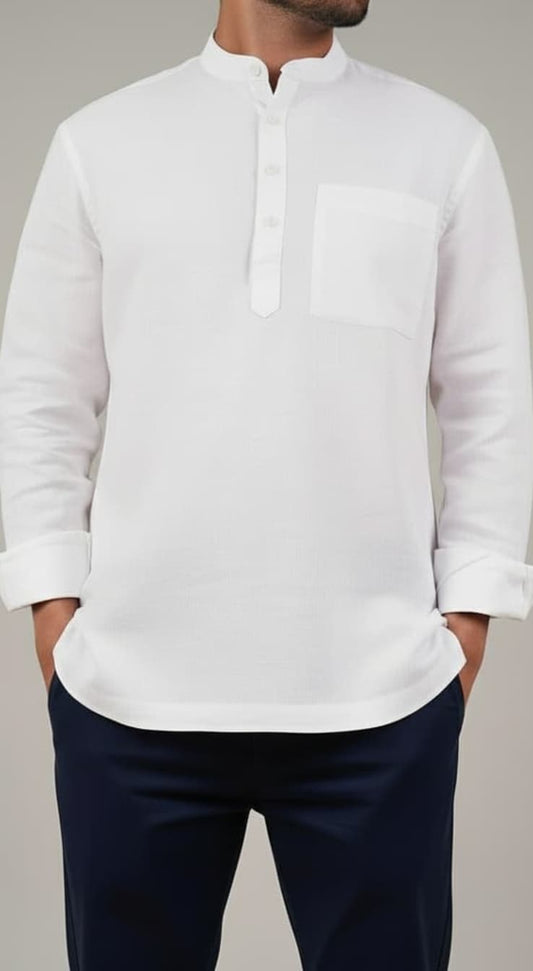 Khadi White Kurta | Men