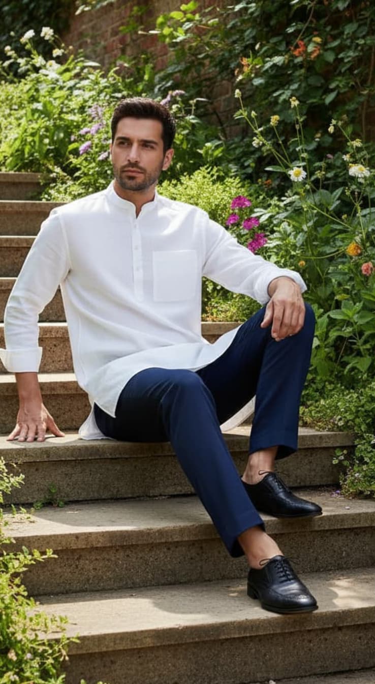 Khaadi White Kurta | Men