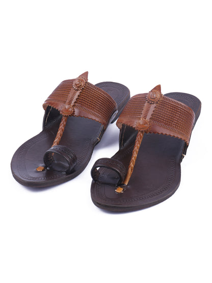 Korakari Dual Tone Confort Kolhapuri Chappal for Women