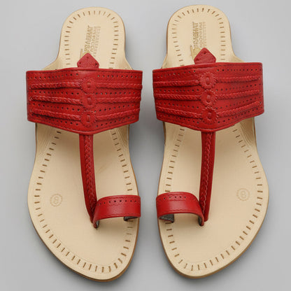 Pair of red kolhapurifor men