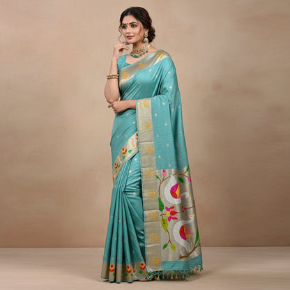 Decorative saree with colorful patterns on a white background