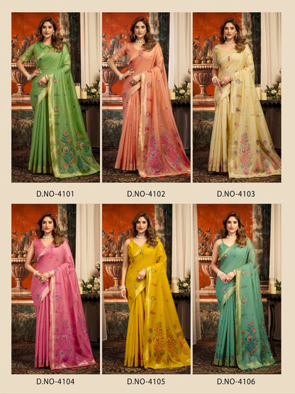 Elegant Pure Cotton Saree with Zari Border & Designer Tassel Pallu