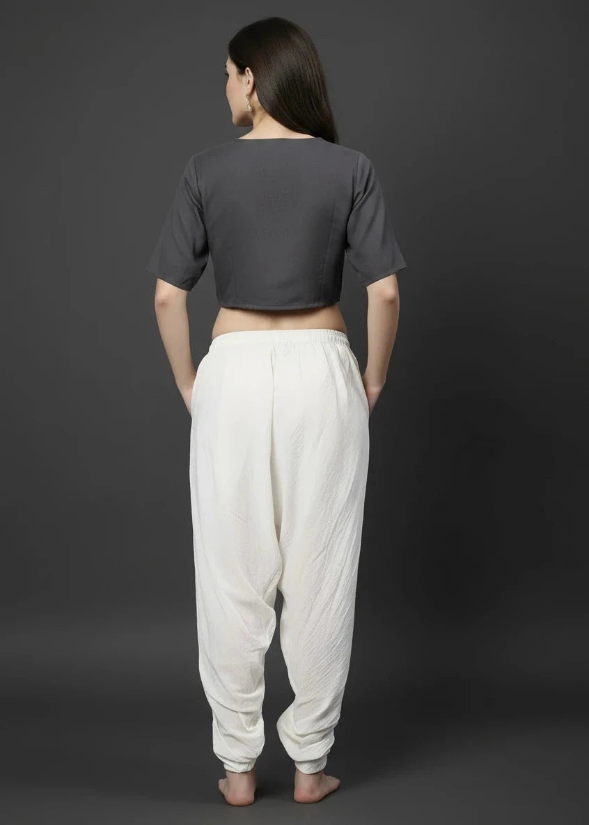 Dhoti Drapers for Women -white