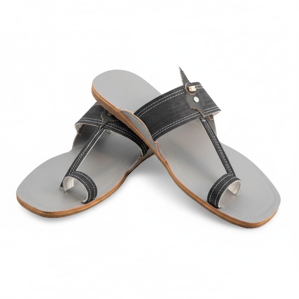 Korakari Denim Charm Kolhapuri Chappal for Men