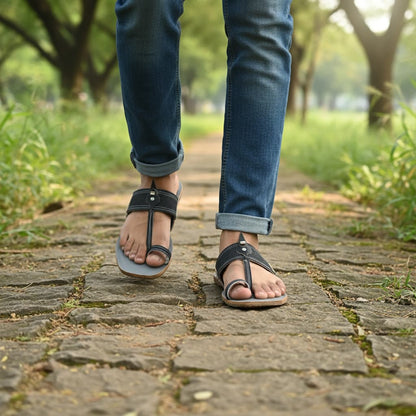 Korakari Denim Charm Kolhapuri Chappal for Men