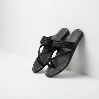Nots & Cross | Men | Leather Kolhapuri Chappal | Black