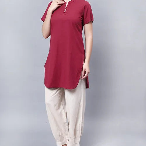 Ethno Fit for Women - Fusion Chinos and Long Kurta Set