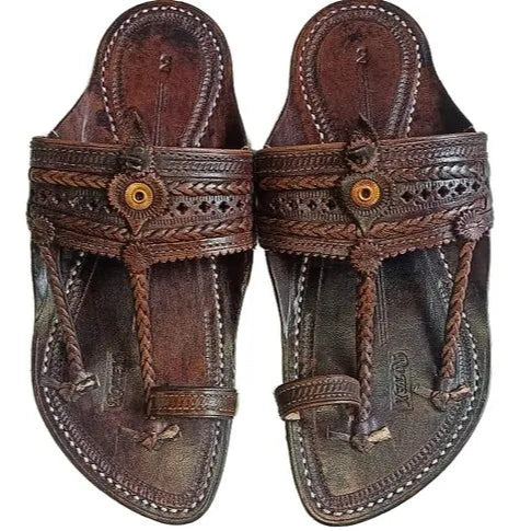 The Dark Double Kolhapuri Chappal