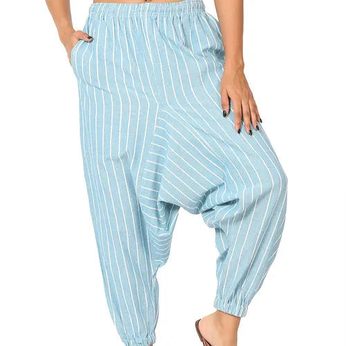 Gypsy Pants ( Stripes ) - Women | Fits Waist 28 to 36 Inches with Elasticated Waist