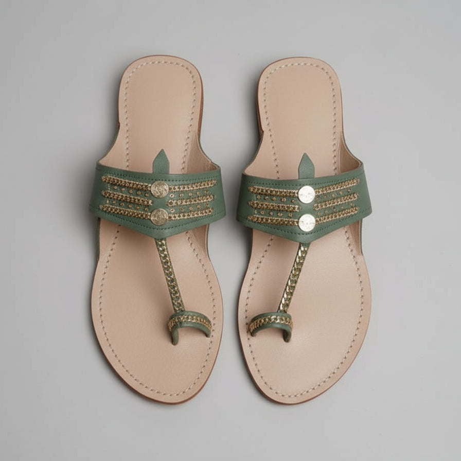 The Mina | Women | Leather Kolhapuri Chappal