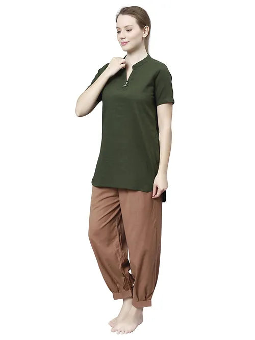 Ethno Fit for Women - Fusion Chinos and Short Kurta Set