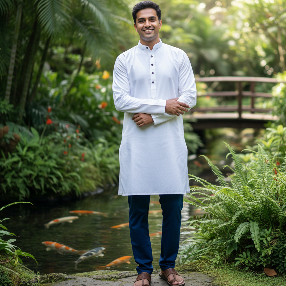 Men’s Pure Khadi Cotton Long Sleeve Kurta: Classic, Breathable & Ethically Made