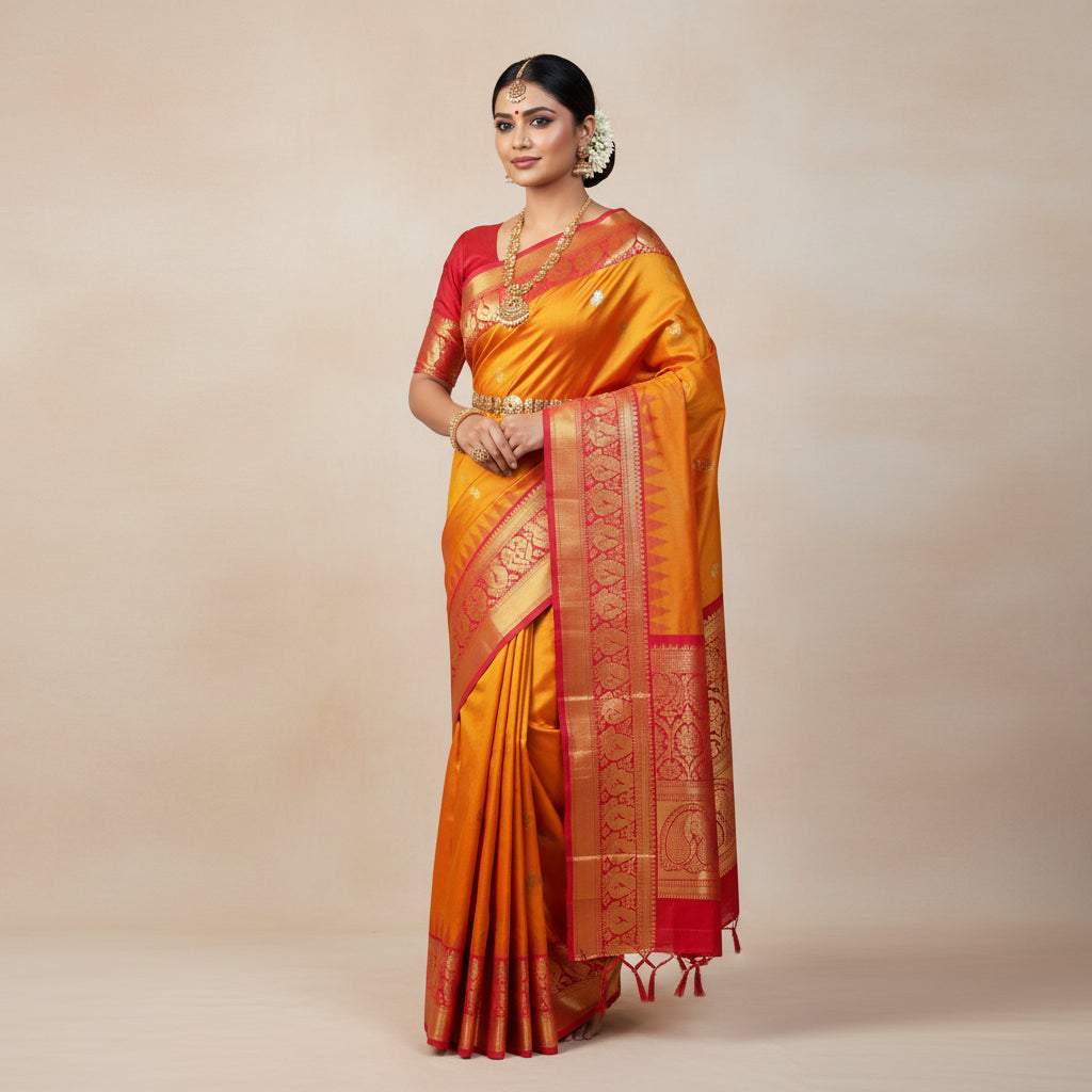 orange niira saree 