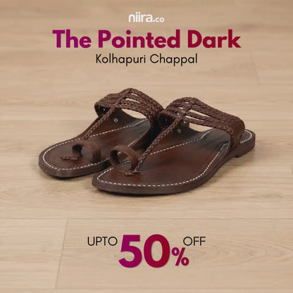 The Pointed Dark | Men | Leather Kolhapuri Chappal