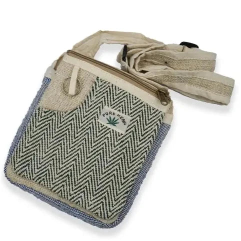 Hemp Sling Bag with Zipper – Eco-Friendly Crossbody Shoulder Bag