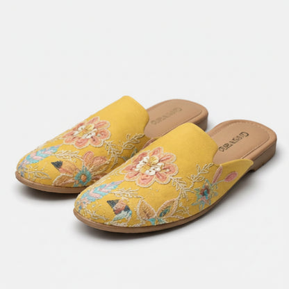 Mogra - Yellow Flat Mule