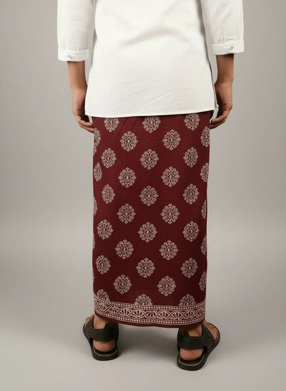 Kora Khaadi Dhoti Floral| Motif |Utsav| Lungi | Veshti | Pancha Wrap